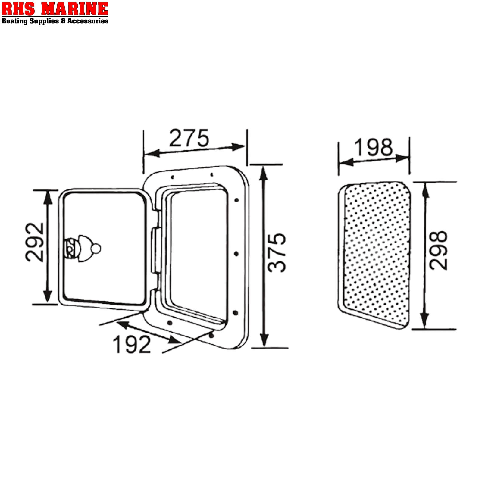 Boat Marine Deluxe Storage Hatch White 375mm X 275mm Boat Caravan Rv