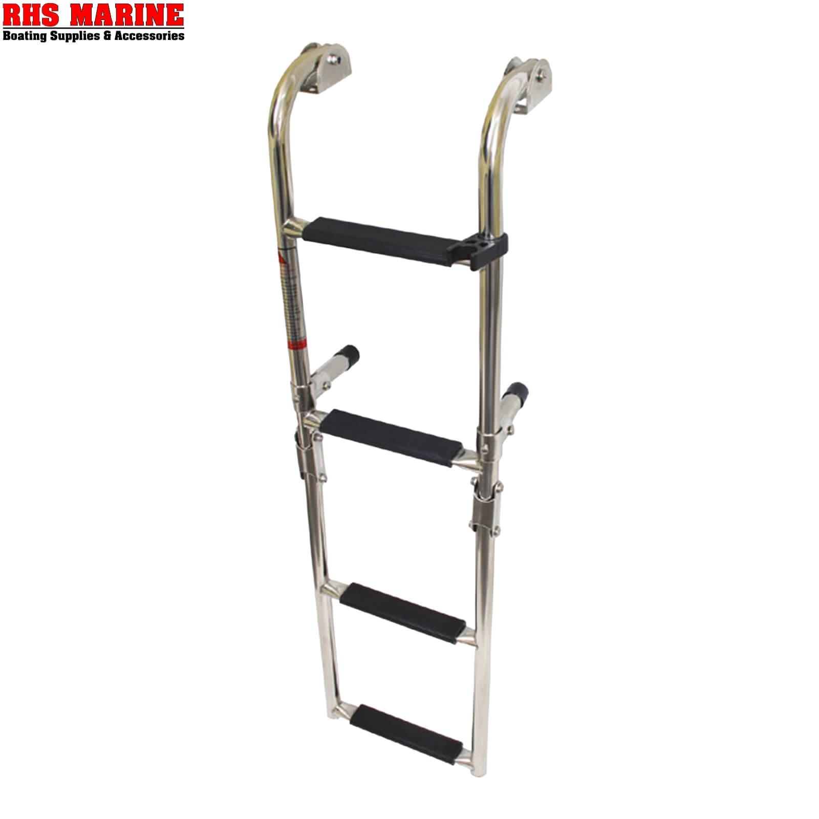 4 Step Boat Folding Ladder Adjustable Stainless Steel Marine Grade   RWB996 